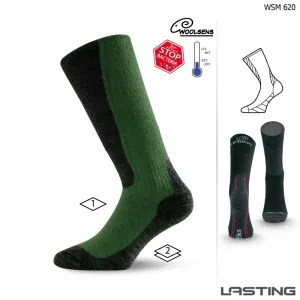 Ponožky Lasting WSM 85% Merino - zimní treking - zelené Velikost: XL