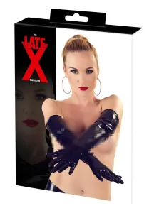 LATEX - dlouhé univerzální rukavice (černé)XL