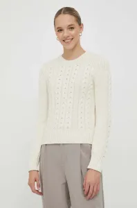 Bavlněný svetr Lauren Ralph Lauren béžová barva, lehký #6113024