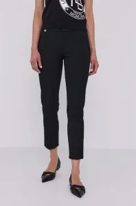 Kalhoty Lauren Ralph Lauren dámské, černá barva, jednoduché, medium waist #3626009