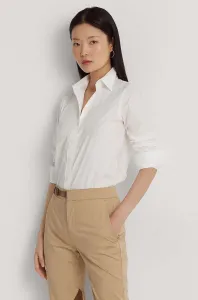 Košile Lauren Ralph Lauren dámská, bílá barva, regular, s klasickým límcem #4567384