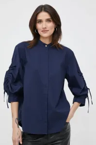 Košile Lauren Ralph Lauren dámská, tmavomodrá barva, regular, se stojáčkem #5520148