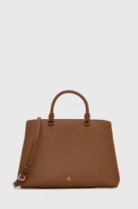 Kožená kabelka Lauren Ralph Lauren hnědá barva #4348147