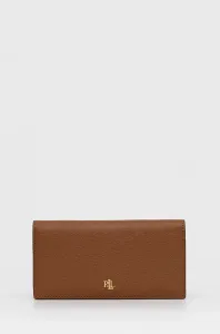 Kožená peněženka Lauren Ralph Lauren dámská, hnědá barva #1961480