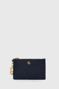 Kožená peněženka Lauren Ralph Lauren tmavomodrá barva #4246338