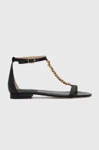 Kožené sandály Lauren Ralph Lauren 802891389005 dámské, černá barva, 802891389005