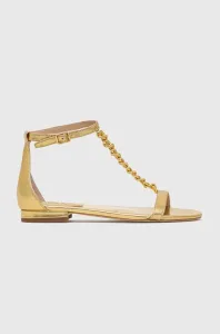 Kožené sandály Lauren Ralph Lauren 802900075001 dámské, zlatá barva #4298344