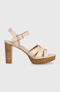 Kožené sandály Lauren Ralph Lauren Soffia růžová barva, 802914494002 #5053169