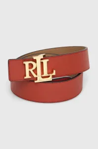 Kožený pásek Lauren Ralph Lauren dámský, červená barva