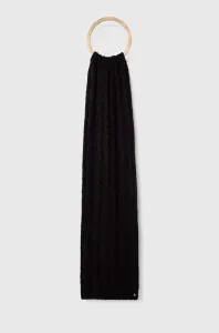 Šátek z vlněné směsi Lauren Ralph Lauren černá barva, hladký #6067345