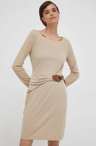 Šaty Lauren Ralph Lauren béžová barva, mini #5833542
