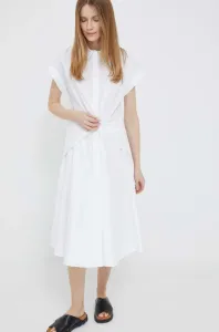 Šaty Lauren Ralph Lauren bílá barva, midi #5841036
