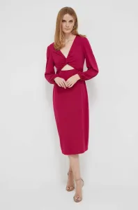 Šaty Lauren Ralph Lauren růžová barva, midi #5967095
