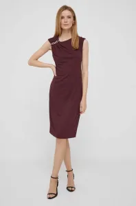 Šaty Lauren Ralph Lauren vínová barva, mini