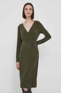 Šaty Lauren Ralph Lauren zelená barva, midi #5413300