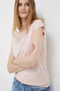 Tričko Lauren Ralph Lauren růžová barva #5635090