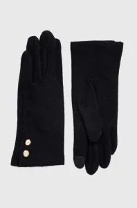 Vlněné rukavice Lauren Ralph Lauren dámské, černá barva