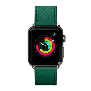 LAUT Milano kožený řemínek na Apple Watch 38/40 mm smaragdový