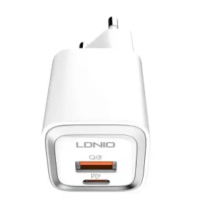 LDNIO A2318M MFi síťová nabíječka, USB-C+USB, USB-C na Lightning 20W