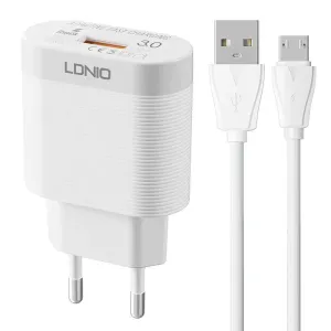 LDNIO A303Q USB 18W síťová nabíječka + kabel MicroUSB