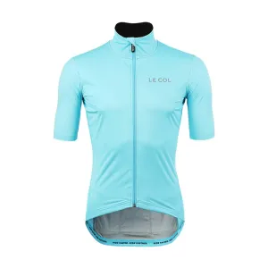 LE COL Cyklistický dres s krátkým rukávem - PRO RAIN - světle modrá XL