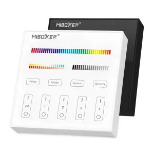 LED Solution Mi-Light RF Nástěnný dálkový ovladač pro RGB+CCT LED pásky, 4-kanálový Barevná varianta patice: Černá B4-B
