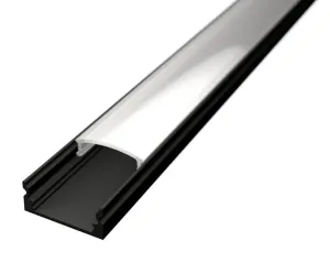 LED Solution Nástěnný profil pro LED pásky N3 černý Vyberte variantu a délku: Profil + Nacvakávací černý difuzor 1m 191281_191160