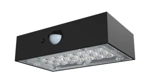 LED Solution Černé LED nástěnné solární svítidlo s pohybovým čidlem 3W IP65 10305