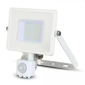 LED Solution Bílý LED reflektor 30W s pohybovým čidlem Premium Barva světla: Teplá bílá 457