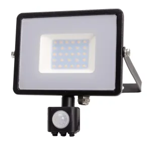 LED Solution Černý LED reflektor 50W s pohybovým čidlem Premium Barva světla: Teplá bílá 469