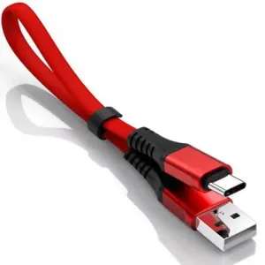 LED21 Krátký USB kabel A/M - USB C/M , Quick Charge 3.0 | 30 cm, červený