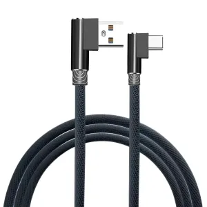 LED21 Rohový kabel USB A/M - USB C 1m černý, Quick charge, černý