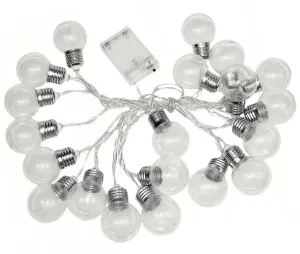 LED21 ZD93 LED girlanda - kuličky, 3xAA, 20 LED diod, Teplá bílá