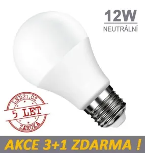 LED21 LED žárovka E27 12W 18xSMD2835 1155lm CCD  Neutrální bílá, 3+1 Zdarma