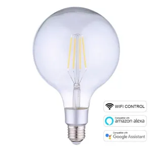 LED21 LED žárovka E27 Smart WiFi G125 6W 2700K stmívatelná, Teplá Bílá