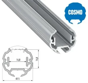 LEDLabs Hliníkový kulatý profil COSMO 3m pro LED pásky, stříbrný eloxovaný