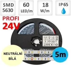 LEDLabs LED pásek PRO 3Y 24V 60 LED/m 5630 SMD neutrální bílá, 18W, IP65HS, 300 LED diod