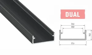 LEDLabs Hliníkový profil LUMINES DUAL 1m pro LED pásky, bílý