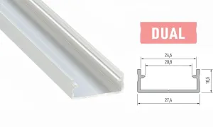 LEDLabs Hliníkový profil LUMINES DUAL 1m pro LED pásky, hliník