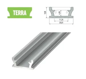 LEDLabs Hliníkový profil LUMINES TERRA 2m pro LED pásky, stříbrný