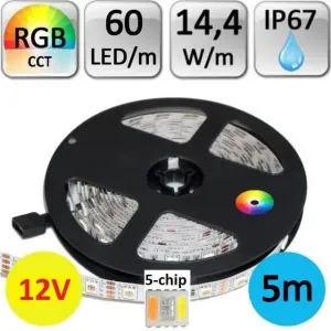 LEDLabs LED pásek 12V RGB+CCT SMD5050 5m 14,4W/m 60LED/m IP65