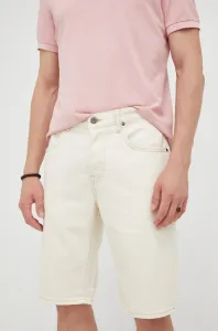 Džínové šortky Lee pánské, béžová barva