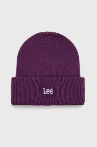 Čepice z vlněné směsi Lee fialová barva,