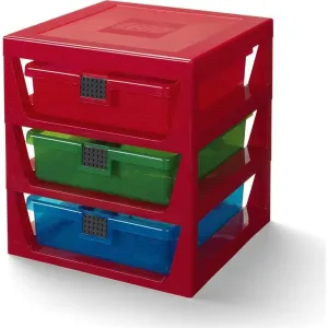 LEGO STORAGE - organizér se třemi zásuvkami - červená
