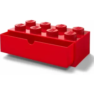 LEGO STORAGE - stolní box 8 se zásuvkou - červená