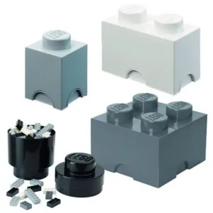 LEGO úložné boxy Multi-Pack 4 ks - černá, bílá, šedá