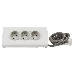 Legrand prodlužovací kabel 1,5 m / 3 zásuvky / s USB / bílá-šedá / PVC / 1,5 mm2