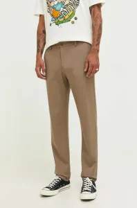 Kalhoty Les Deux pánské, hnědá barva, jednoduché