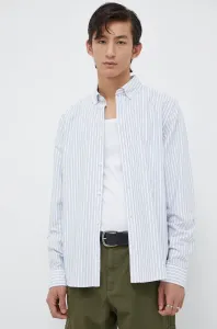 Košile Les Deux pánská, tyrkysová barva, regular, s límečkem button-down