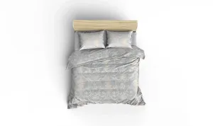 L'essentiel Bavlněný přehoz přes postel na dvoulůžko s povlaky na polštáře a prostěradlem Pures modrý